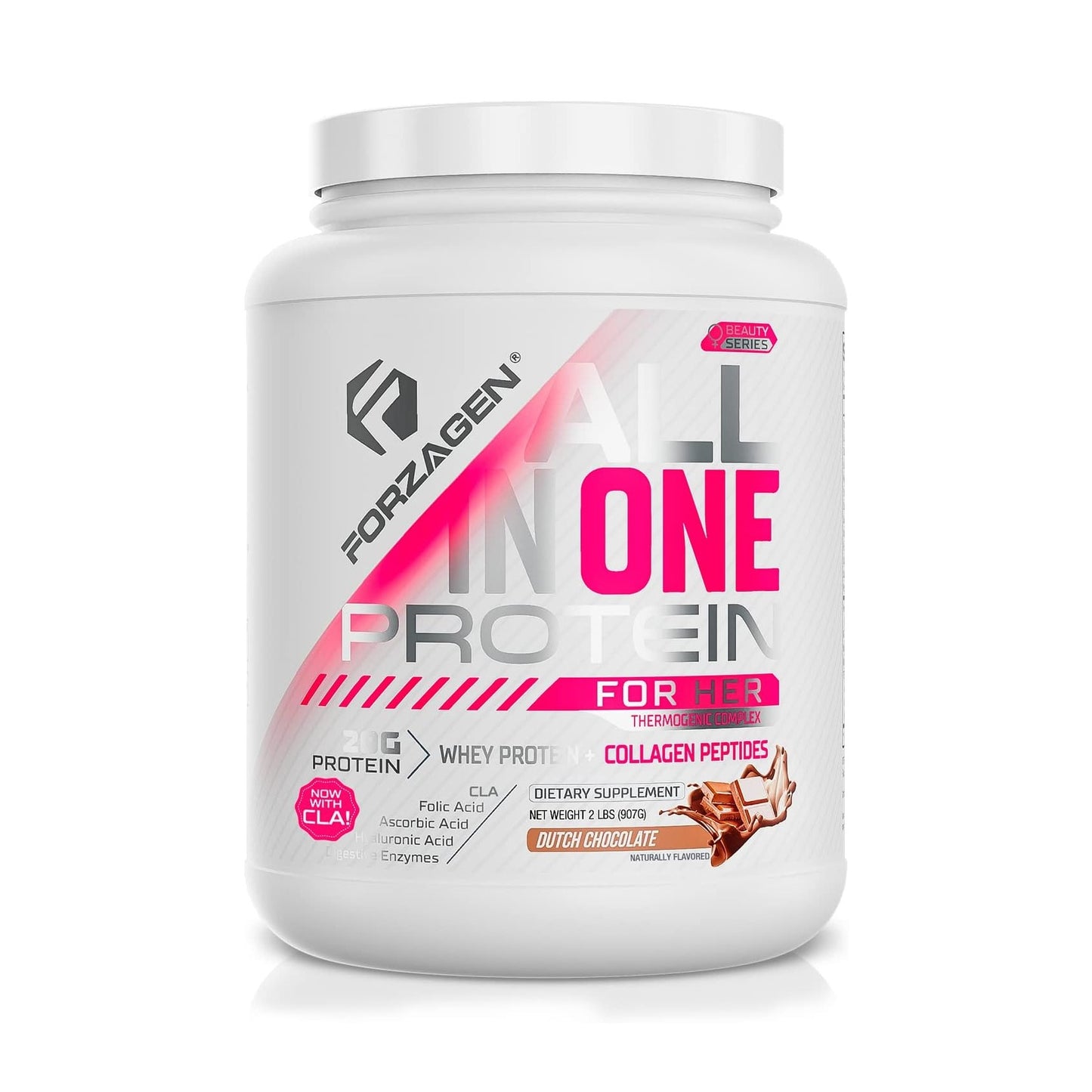 Forzagen AIO Whey Protein + Collagen Peptides 2LB - Dutch Chocolate
