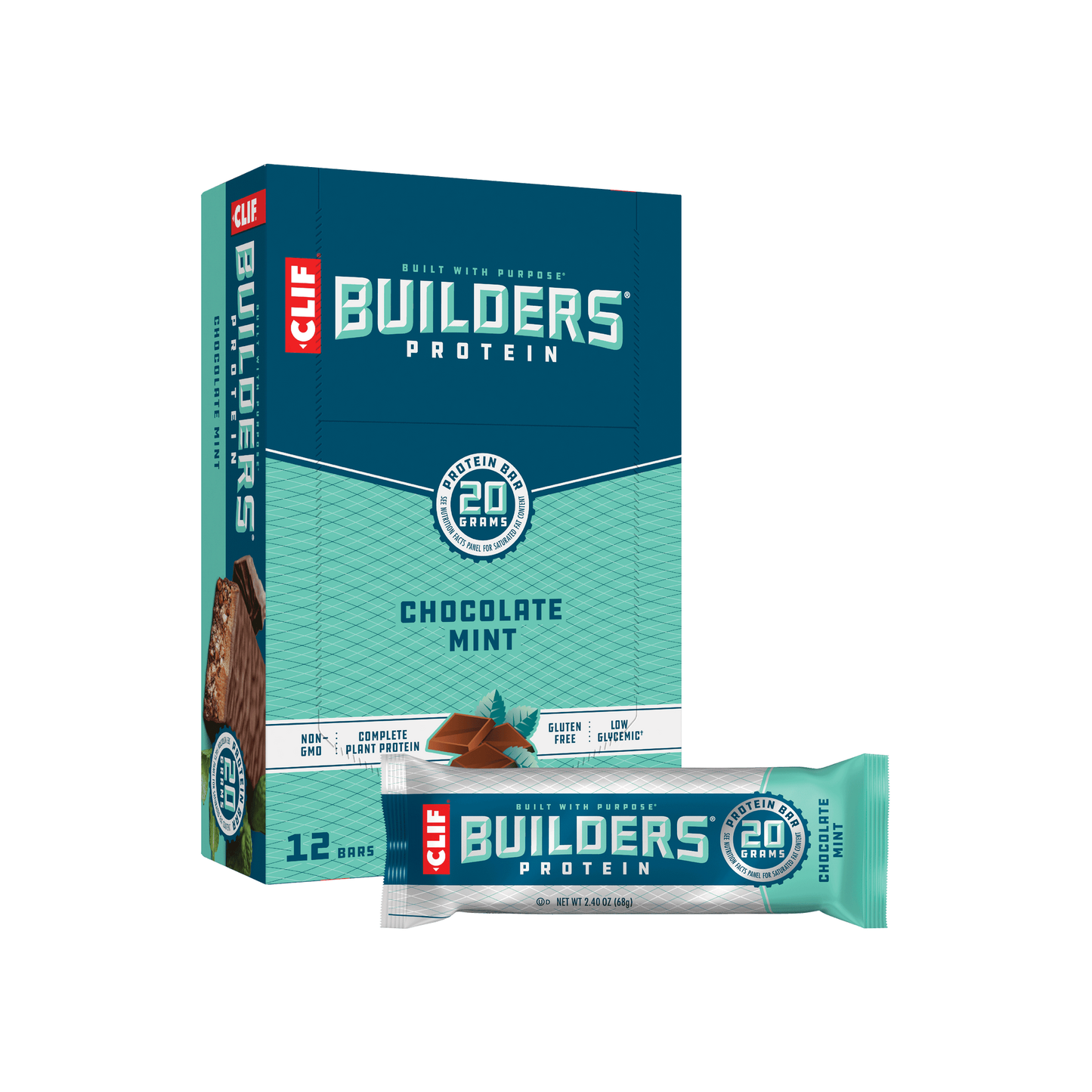 CLIF Builders Protein Bar - Chocolate Mint (12 Pack)