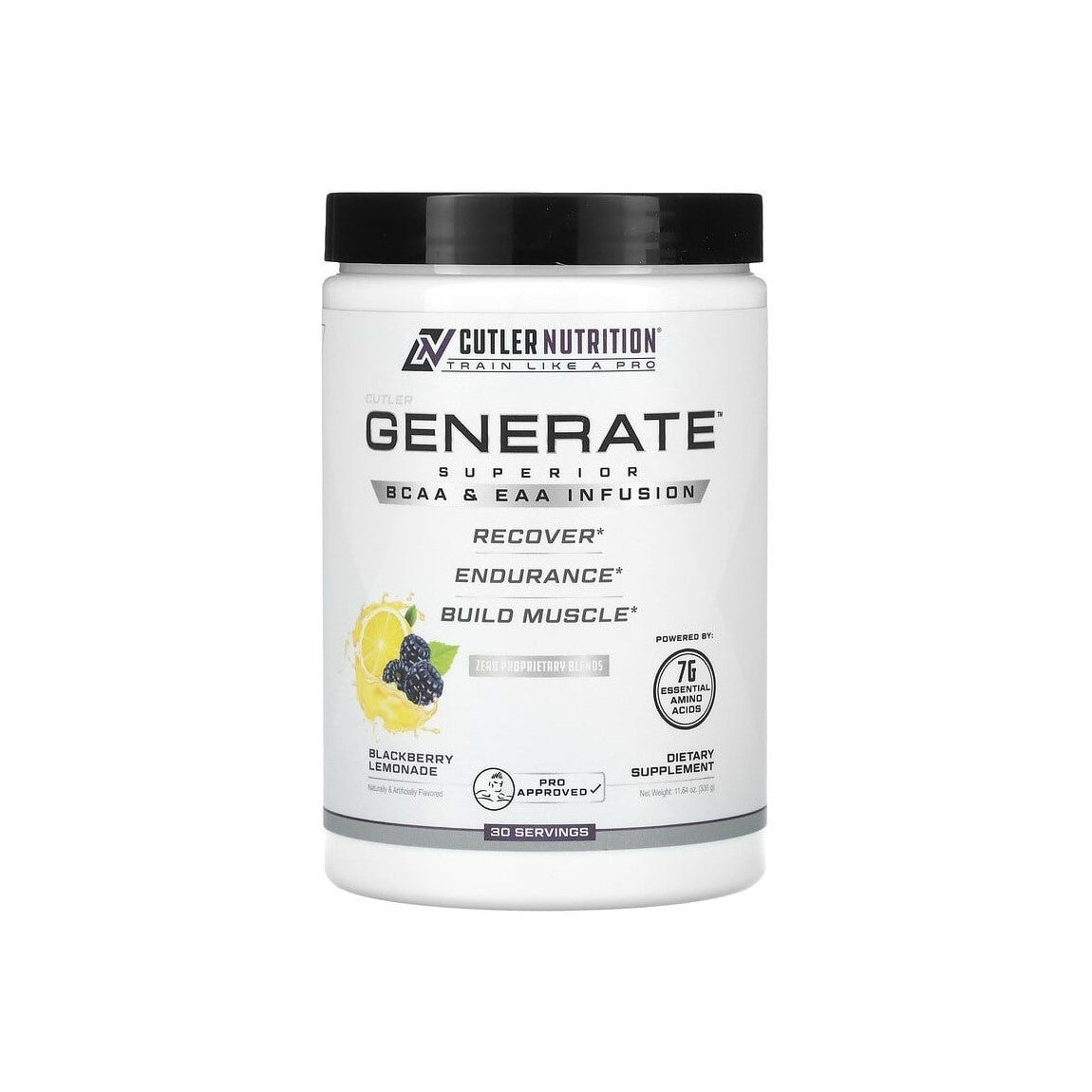 Cutler Nutrition Generate Superior BCAA & EAA - Blackberry Lemonade (330g)