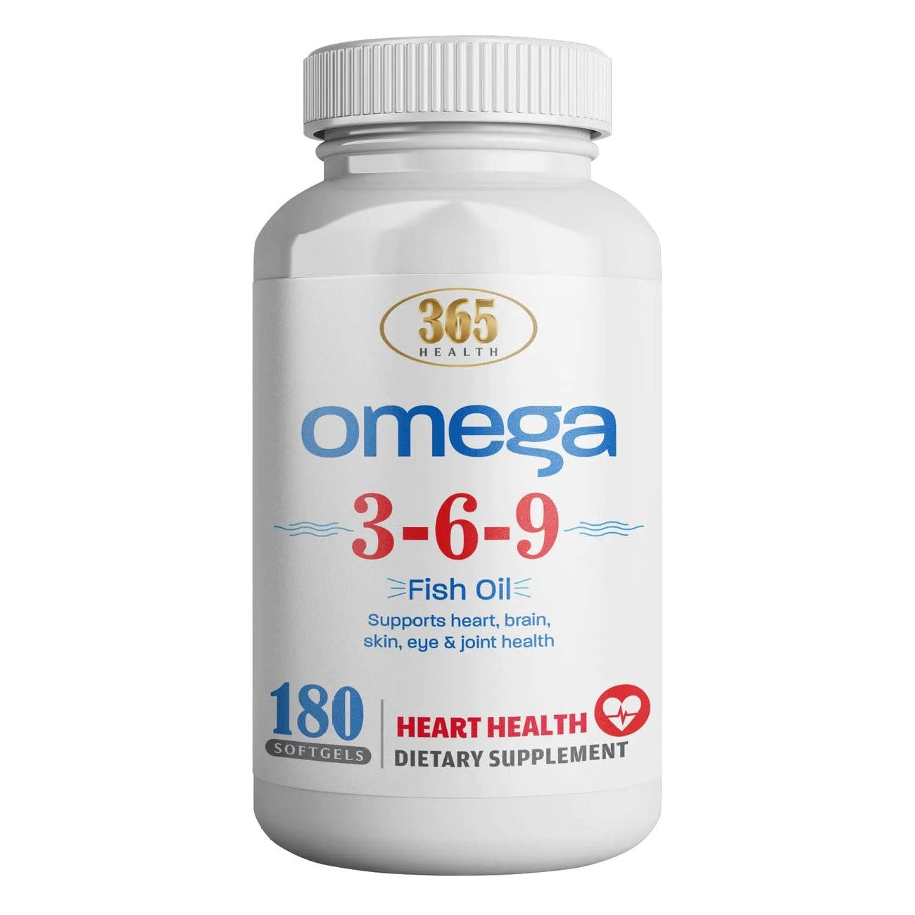 365 Health Omega 3-6-9 Fish Oil (180 Softgels)