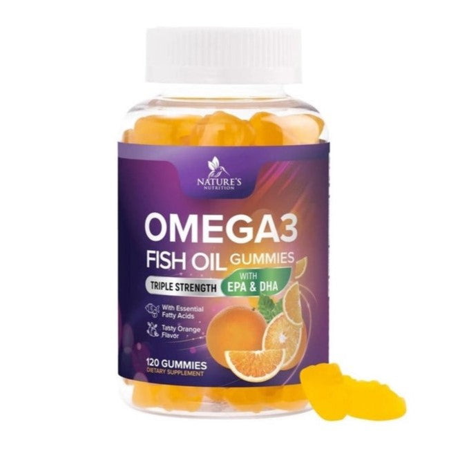 Natures Nutrition Omega-3 Fish Oil Gummies (120 Gummies)
