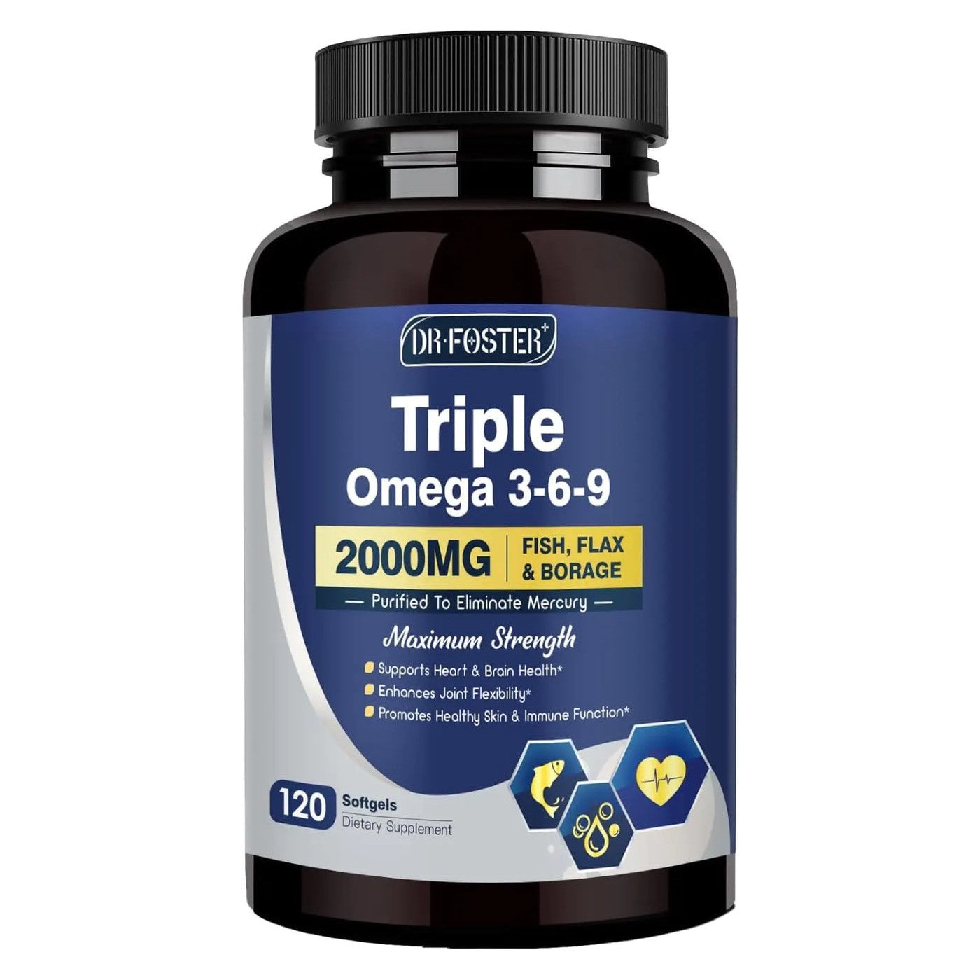 Dr Foster Triple Omega 3-6-9 Fish Oil (120 Softgels)
